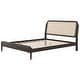 preview thumbnail 20 of 18, Queen Size Platform Bed with LED Headboard and Rattan Accent, Natural Wood
