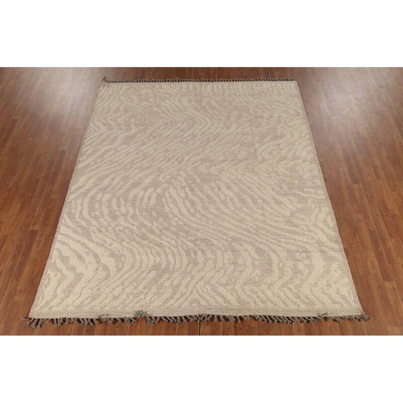 Moroccan Abstract Area Rug Handmade Wool Carpet - 7'11"x 9'7"