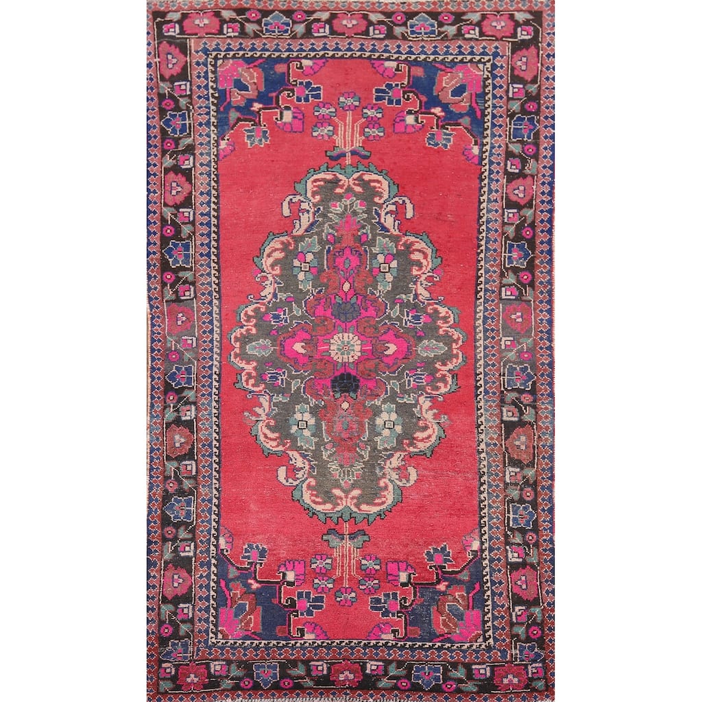 Balouch Persian Vintage Area Rug Handmade Wool Carpet - 4'2" x 7'5"