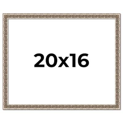 20x16 Frame Silver Versailles Ornate Solid Wood Picture Frame | 1 Inch
