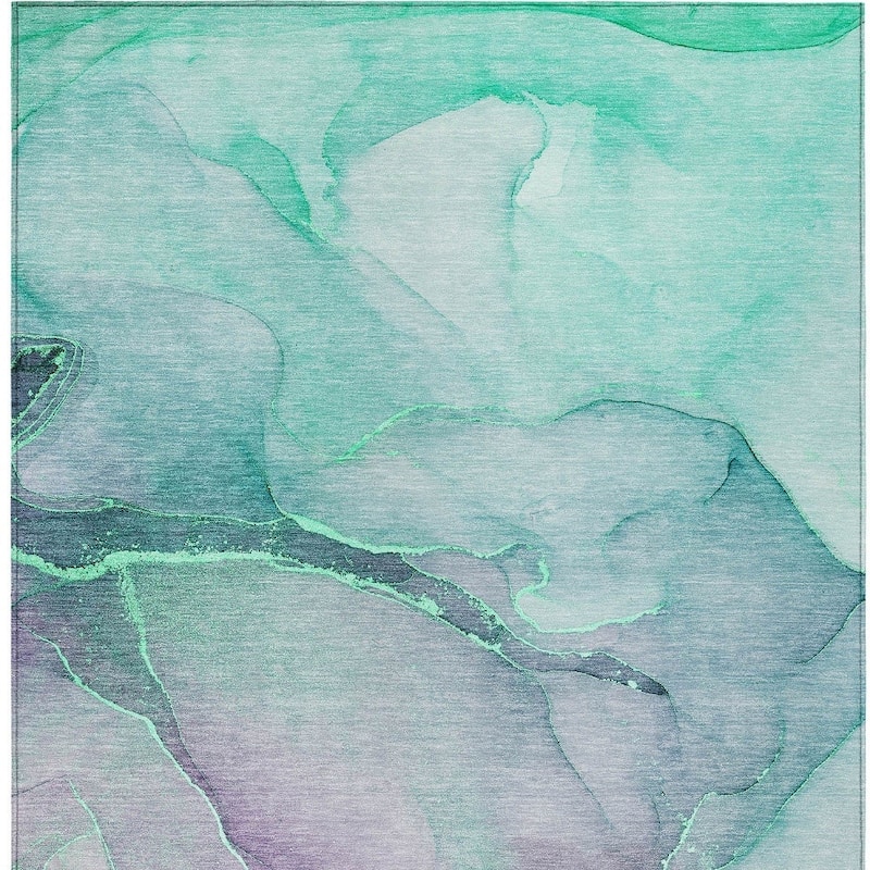 Allus Contemporary Abstract Weather Resistant Blended Style Outdoor Rug