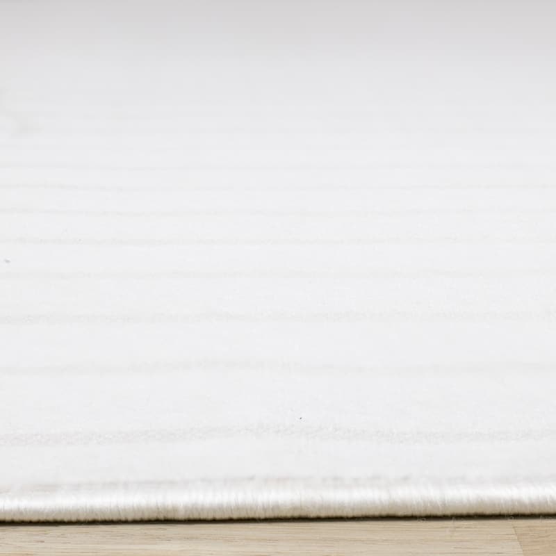 Washable Beige White Modern Curves Area Rug