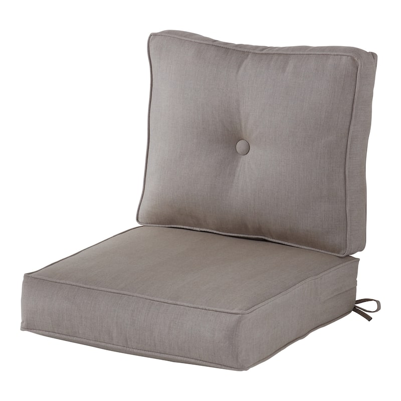Sunbrella 2-Piece Premium Deep Seat Outdoor Cushion Set - Cast Ash