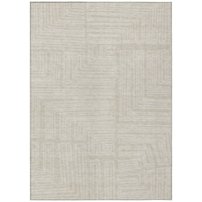 HomeRoots Geometric Transitional Rectangle Outdoor Rug