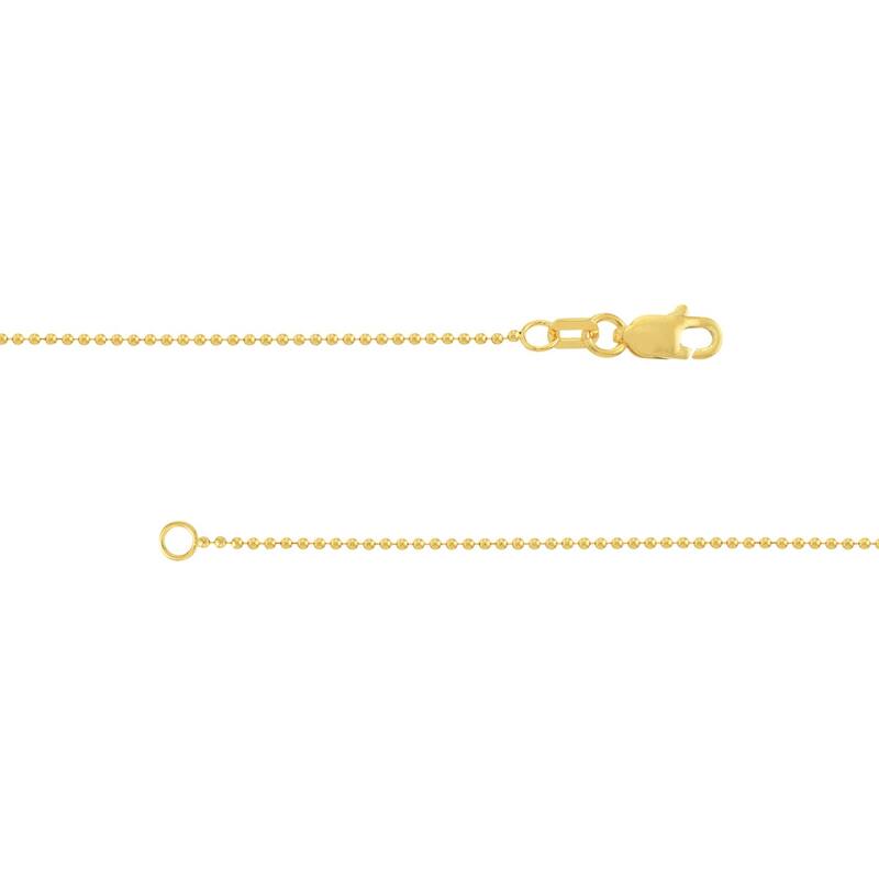 Curata 14k Yellow Gold 1.5mm Diamond Cut Bead Chain Necklace (Lobster) Options: 16 18 20