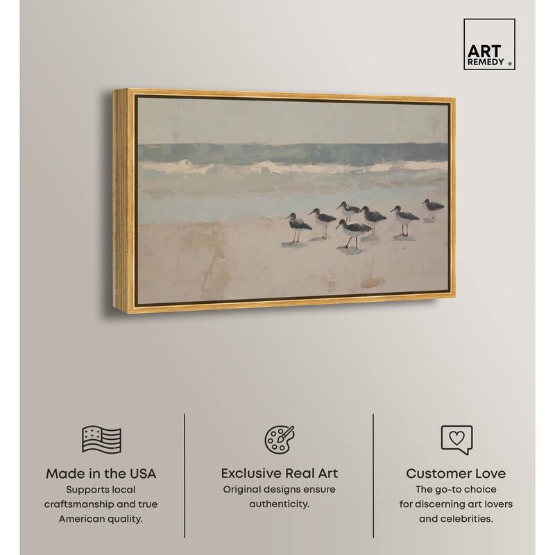 Seagulls at the Beach II Canvas by Art Remedy