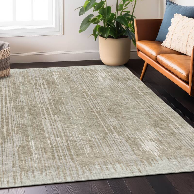 Machine Washable Indoor/ Outdoor Chantille Abstract Ombre Rug