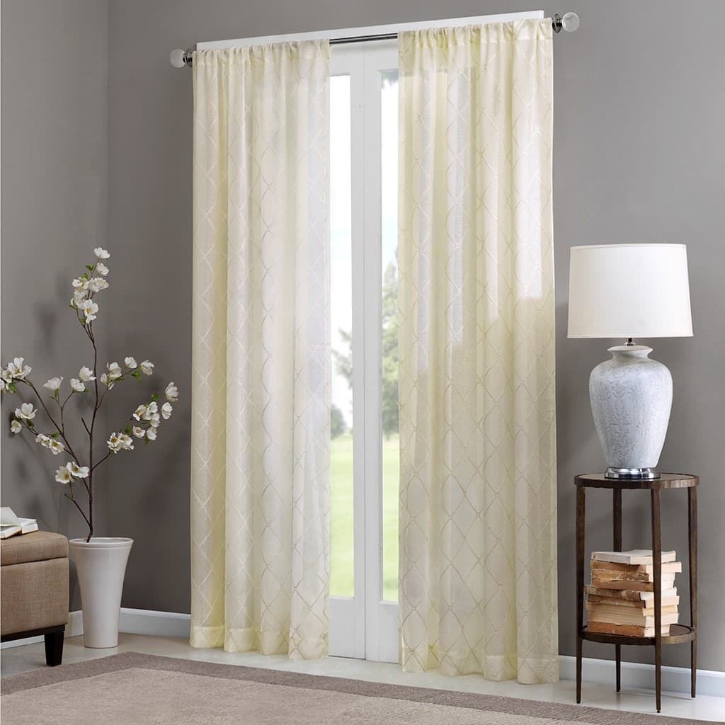 Diamond Sheer Window Curtain Panel