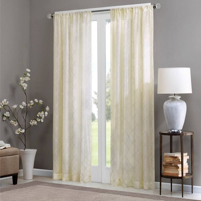 Diamond Sheer Window Curtain Panel