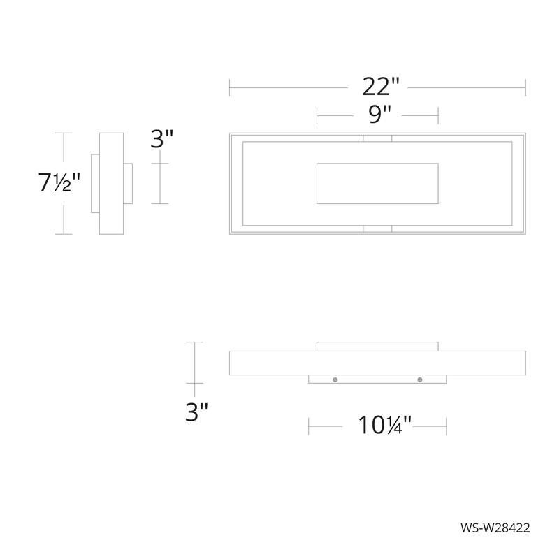 Boxie 10in LED Outdoor Wall Light 3000K in Black with Brushed Nickel