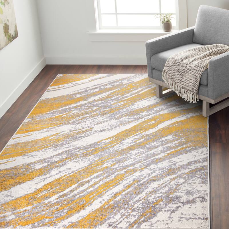 World Rug Gallery Modern Abstract Swirl Area Rug