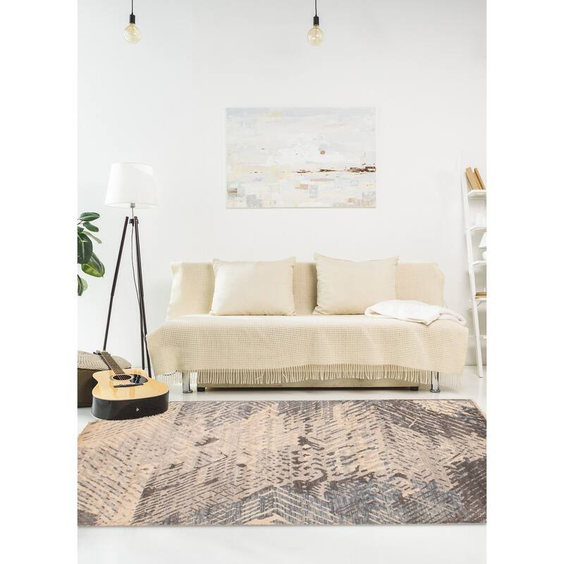 ECARPETGALLERY Hand-knotted Mystique Light Grey Wool Rug - 6' 7" x 10' 4"