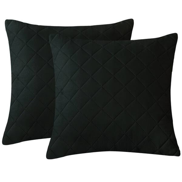 2PCS Decorative Pillows Quilted Square Throw Pillows Insert Couch Pillows