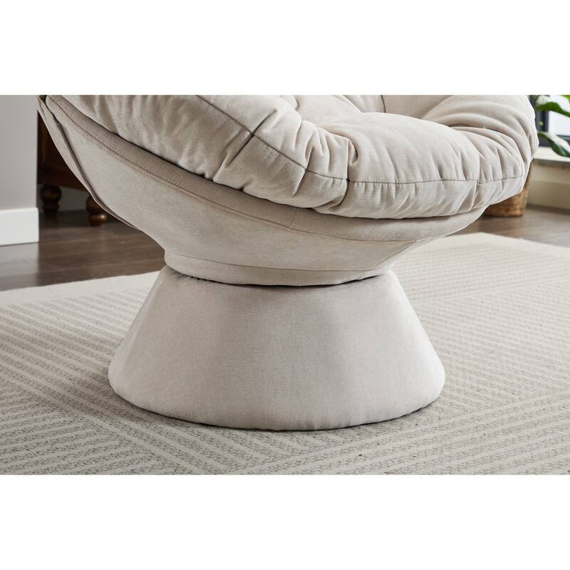 Oversized Swivel Accent Chair, 360-Degree Swivel Barrel Chair, Papasan Chair for Living Room and Bedroom Comfort