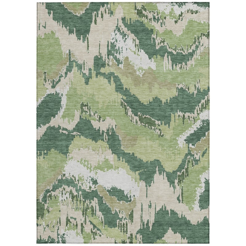 HomeRoots Abstract Transitional Rectangle Outdoor Rug
