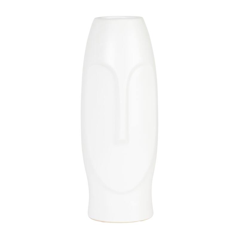 Sagebrook Home Neutral Modern Ceramic Face Vase