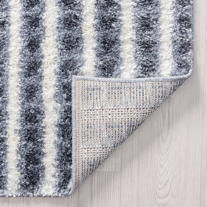 Augusta Shag Modern & Contemporary Stripe Indoor Area Rug