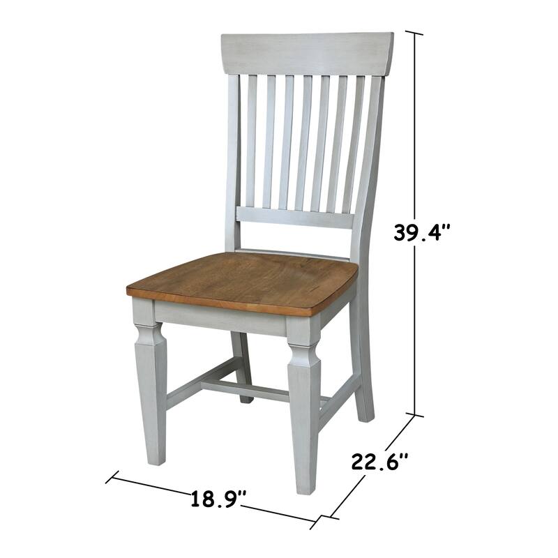 Solid Wood Vista Slat Back Dining Chairs - Set of Two