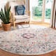 SAFAVIEH Madison Andra Boho Oriental Distressed Rug - 3' x 3' Round - Grey/Blue