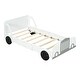 preview thumbnail 21 of 28, White Car Platform Bed with Safety Rails & Wheels - Fun for Kids White