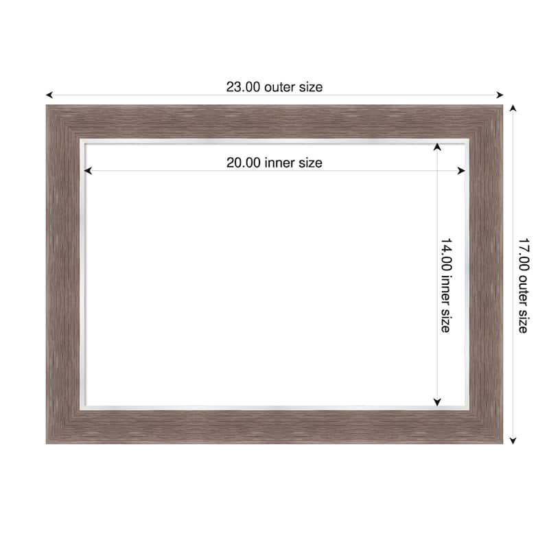 Amanti Art Noble Mocha Framed Dry Erase Magnetic Board - 23 x 17 in