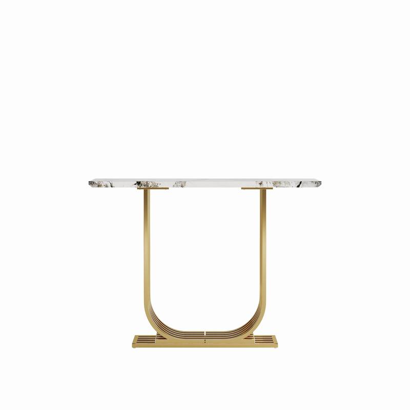 43.3" Modern Faux Marble Top Accent Console Table