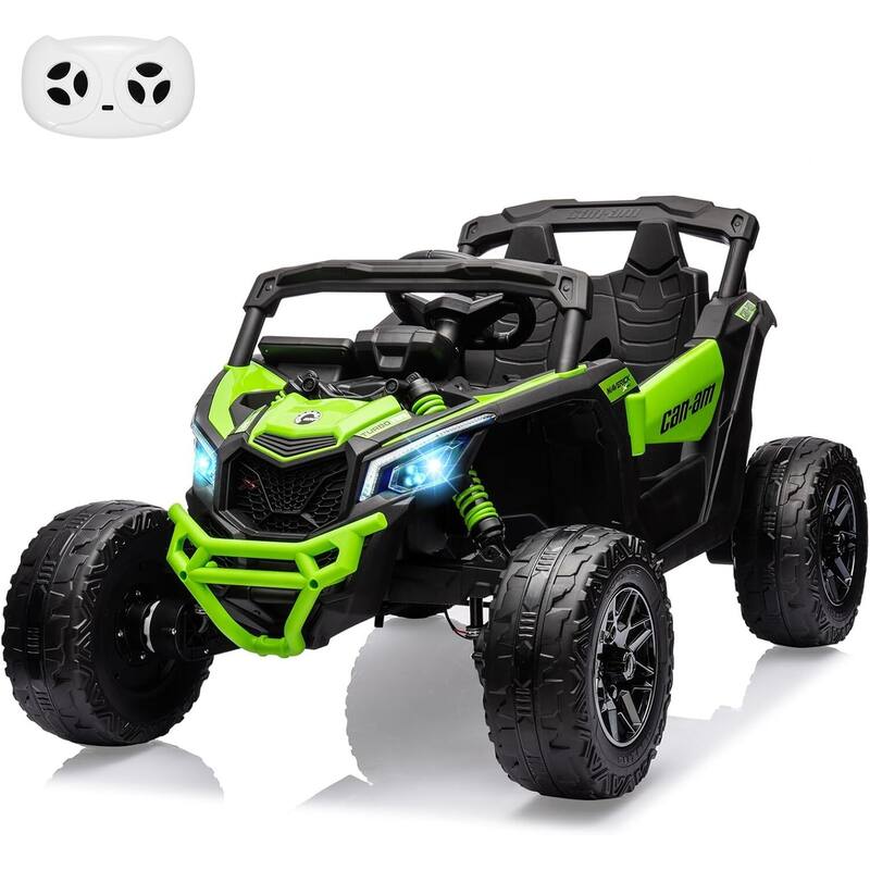 12V Licensed Can-Am Electric Off-Road Utv Car for Kids - Green