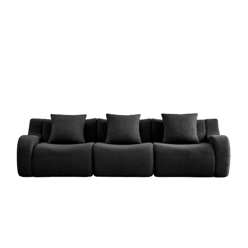 GDF Studio - Fairford 3-Seat Modular Sofa With Curved Armrests & Non-Slip Base