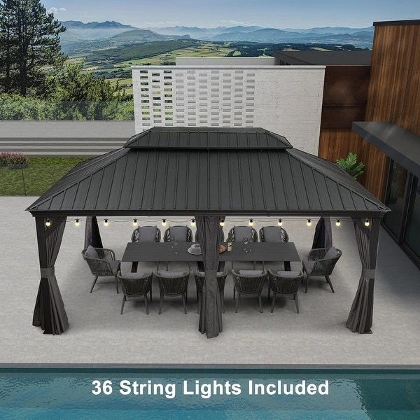 PURPLE LEAF Outdoor Galvanized Steel Hardtop Gazebo