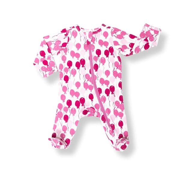 slide 2 of 16, Norani Footie Pajamas Pink Balloons - 0 - 3 Months