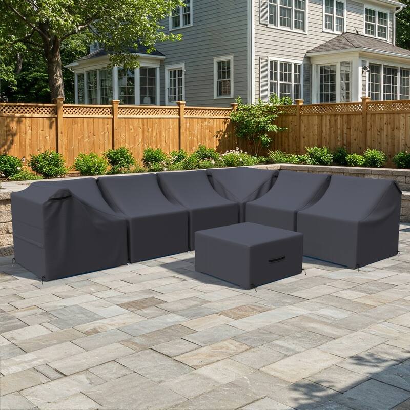 Forever Patio Waterproof Sectional Seating Group Furniture Cover Set ( Set of 7 ) - 33 x 29 x 29