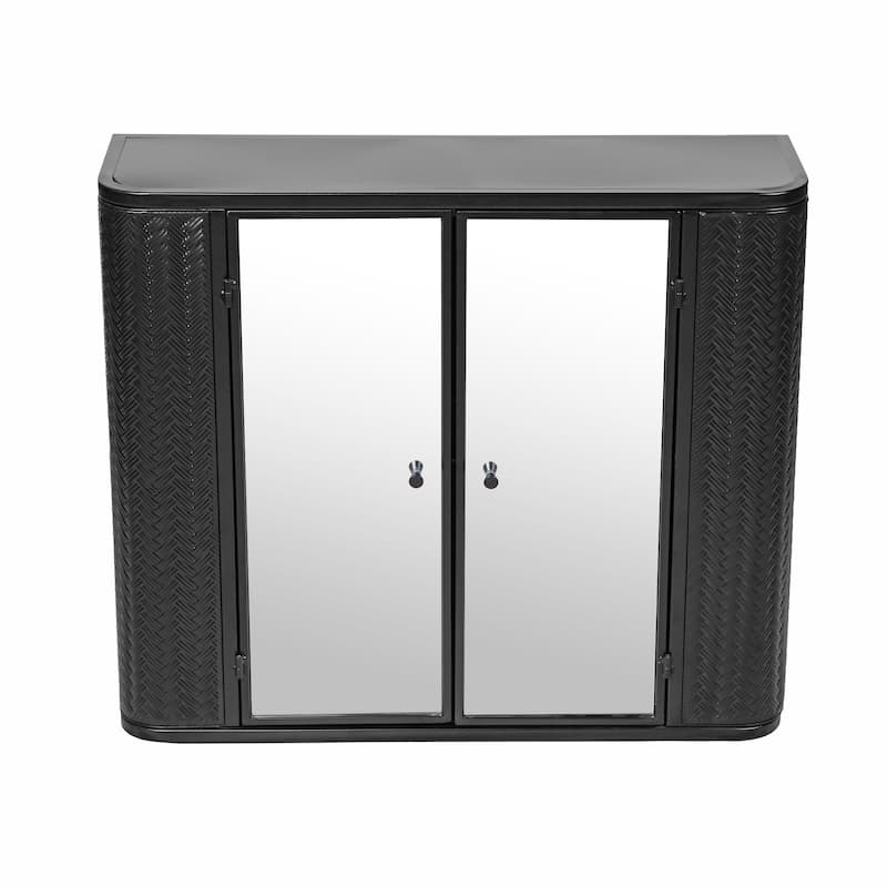 Wall Mounted Bathroom Cabinet with Mirror and Open Shelf