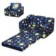 preview thumbnail 2 of 16, Qaba Kids Fold-Out Couch/Chair Lounger with Space-Themed Washable Fabric & Removable Cushion for 3-6 Years Old