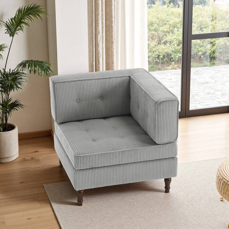 UIXE Corduroy Modular Corner Sofa Lounge Corner Arm Chair