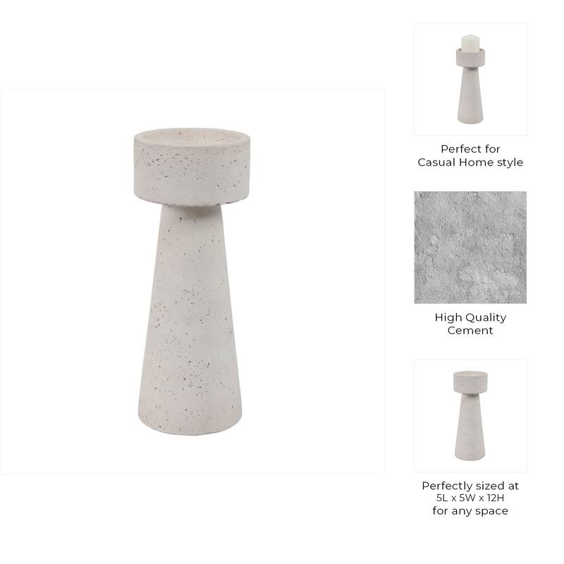 Pottery Taper Holder Cylindrical Top and Conical Base Design for Home