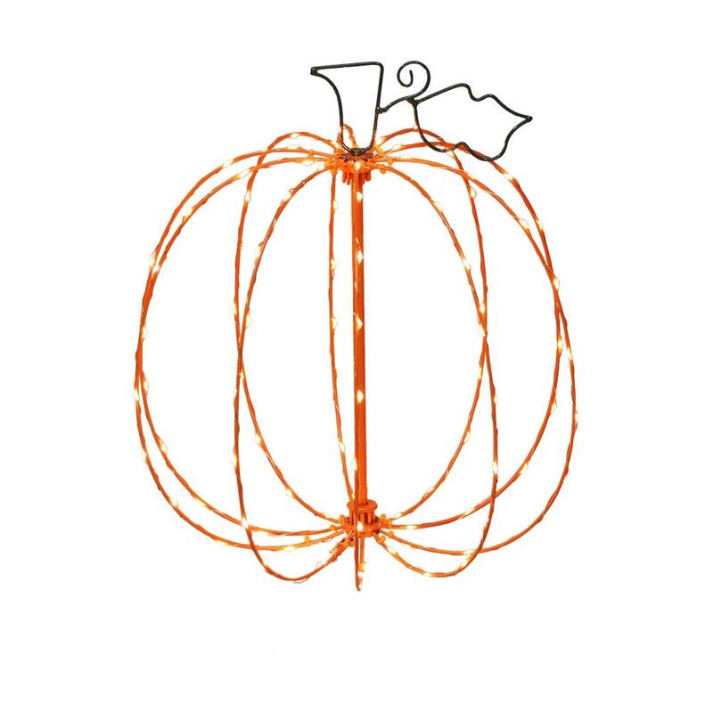 10In Spooky Town 3D Wire Décor Orange Lights Ac/Tiny Lites On/Off Pumpkin
