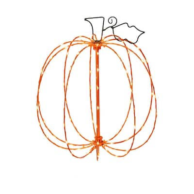 10In Spooky Town 3D Wire Décor Orange Lights Ac/Tiny Lites On/Off Pumpkin