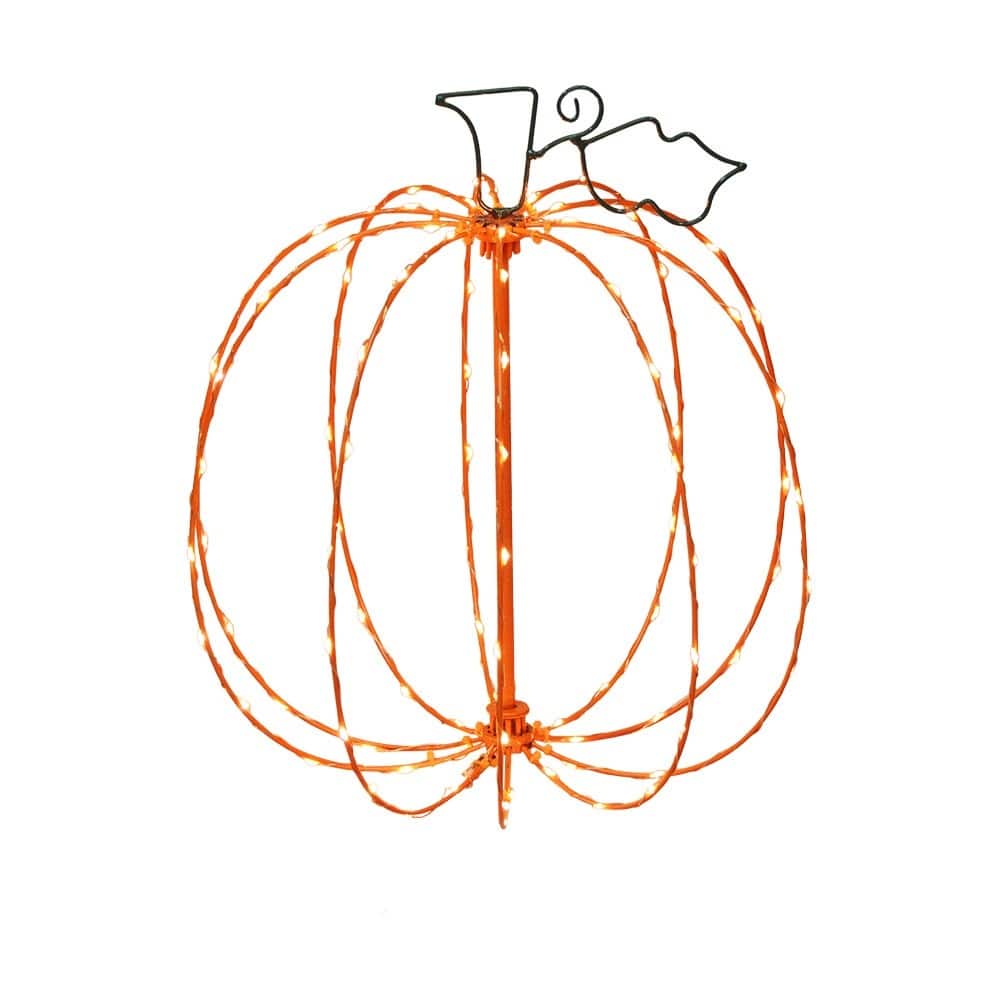 10In Spooky Town 3D Wire Décor Orange Lights Ac/Tiny Lites On/Off Pumpkin
