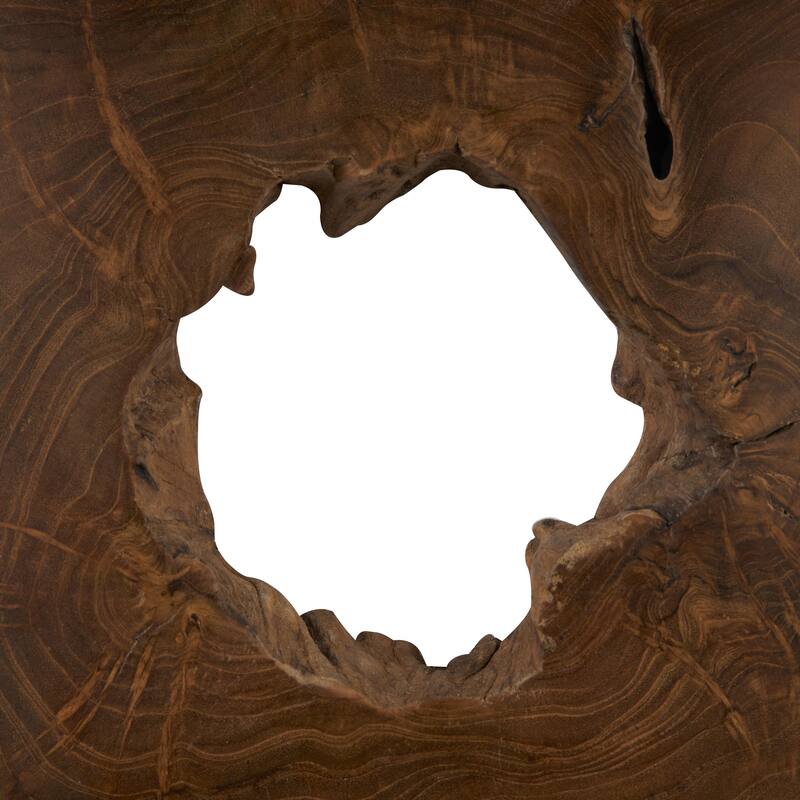 Teak Wood Abstract Handmade Live Edge Wood Slab Wall Decor - Set of 6 Brown - Roche River Decor