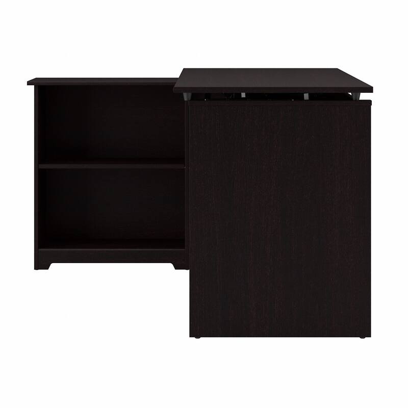 52W 3-position Sit to Stand Corner Bookshelf Desk