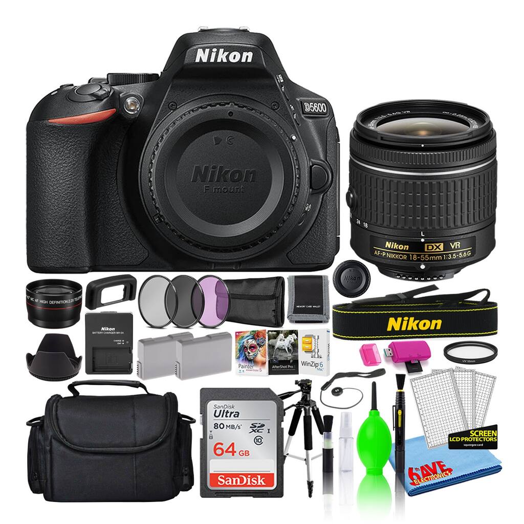 Nikon D5600 Digital Camera with 18-55mm Lens (1576) SD Card