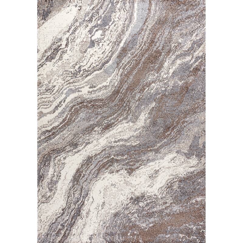 JONATHAN Y Eleni Contemporary Glam Abstract Marble Area Rug - 5 X 8 - Brown/Gray
