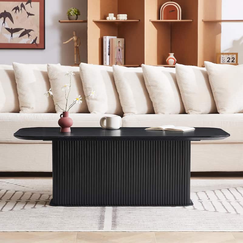 Coffee Table with Wood Surface and Metal Feet