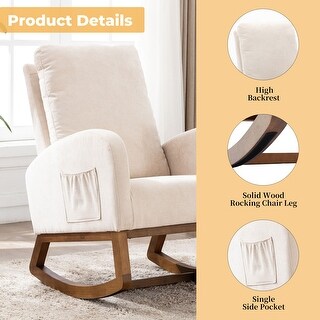 Stylish Rocking Accent Chair with Wood Legs - Bed Bath & Beyond - 41307767