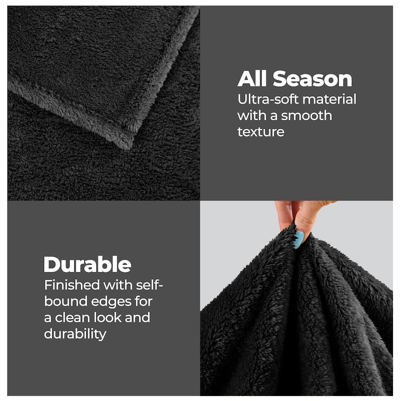 Superior Solid Fluffy Fleece Blanket, Plush and All Season
