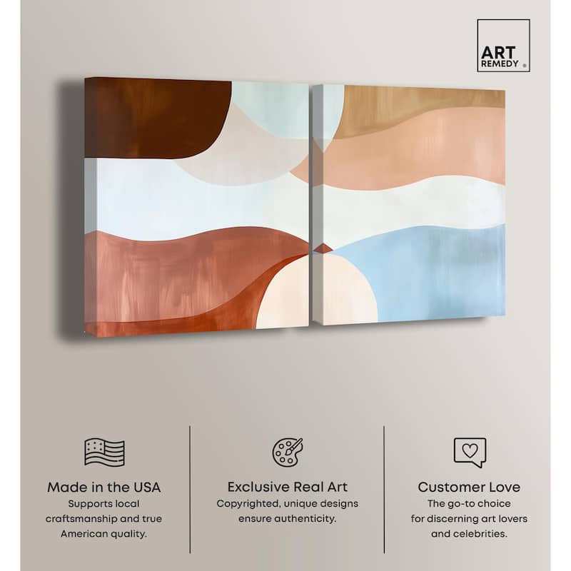Evolving Shapes I Canvas Set of 2 by Art Remedy, Gallery Wrapped