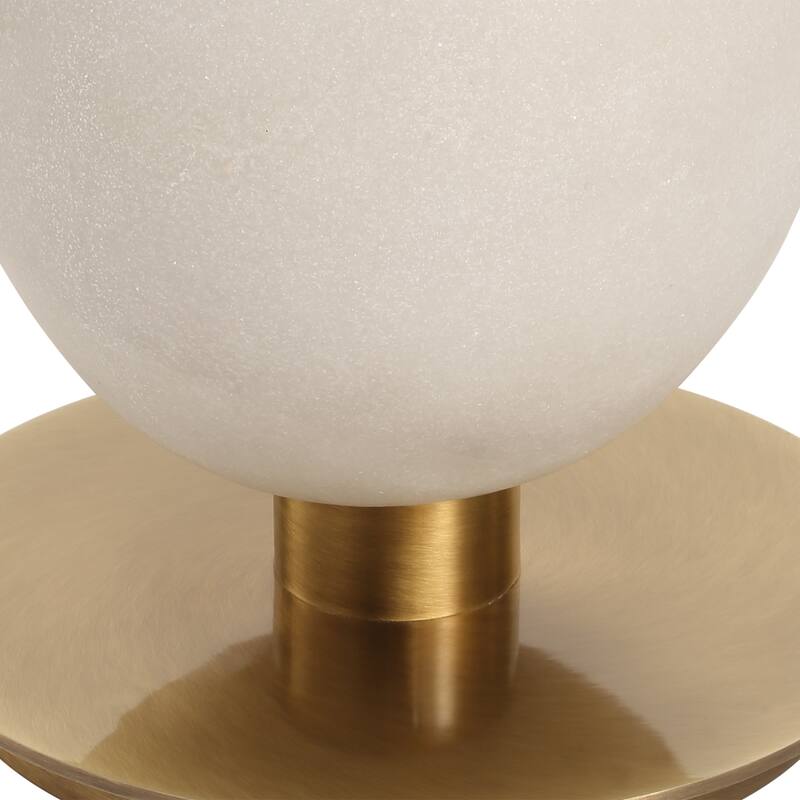 Dewdrop Marble Base Floor Lamp with Drum Shade - 64" - White