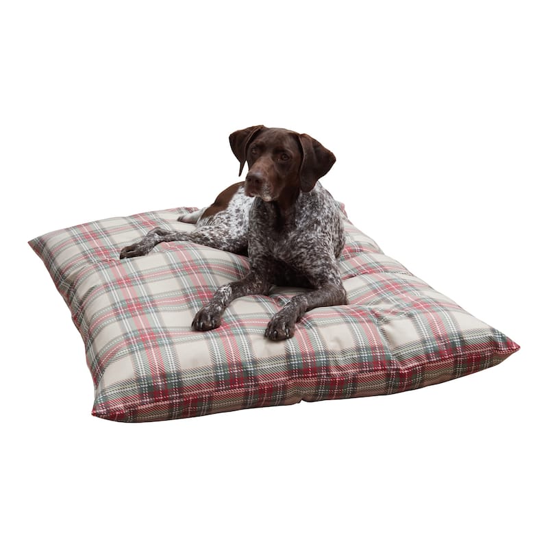 Charlie Holiday Plaid Pillow Dog Bed - Large (48"x36")