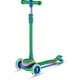 preview thumbnail 1 of 52, 3-Wheel Kids Scooter with Multi-Color Lights on Deck & Wheels – 5-Height Adjustable Handlebar, Green Blue