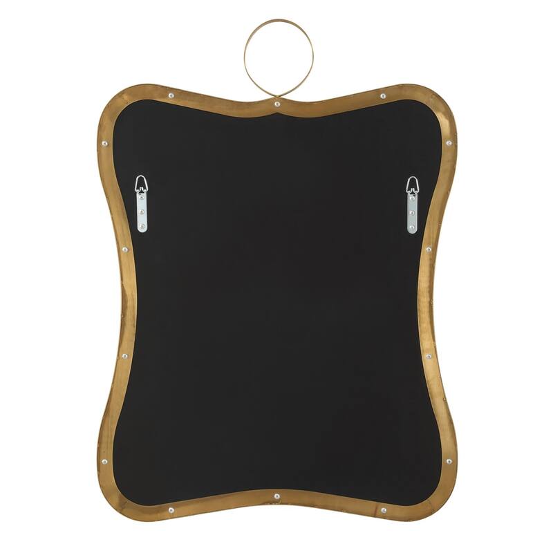Curved Silhouette Framed Vanity Mirror 33" Antique Brass Finish